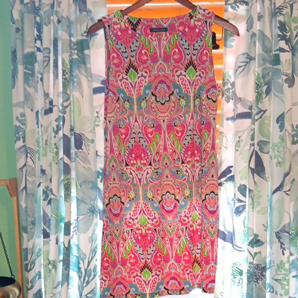 Tommy Hilfiger Vibrant Pink Paisley Midi Dress